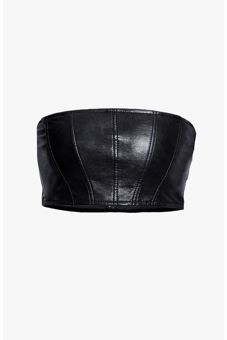 Magra Recycled Leather Top, Alternate, color, Black