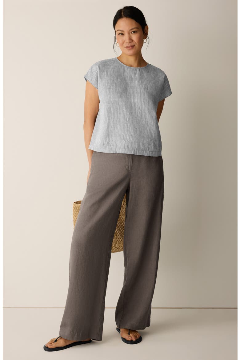 Linen Blend Square Top, Alternate, color, WREN