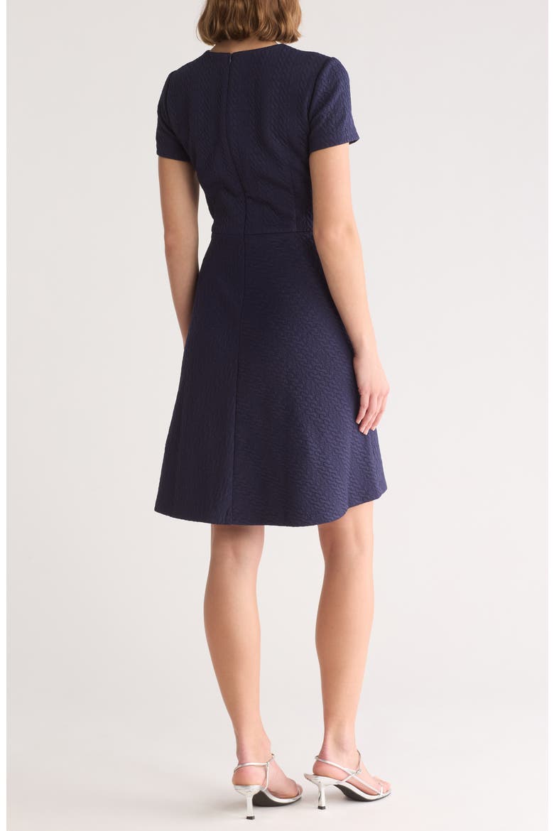 Jewel Neck Fit & Flare Dress, Alternate, color, NAVY
