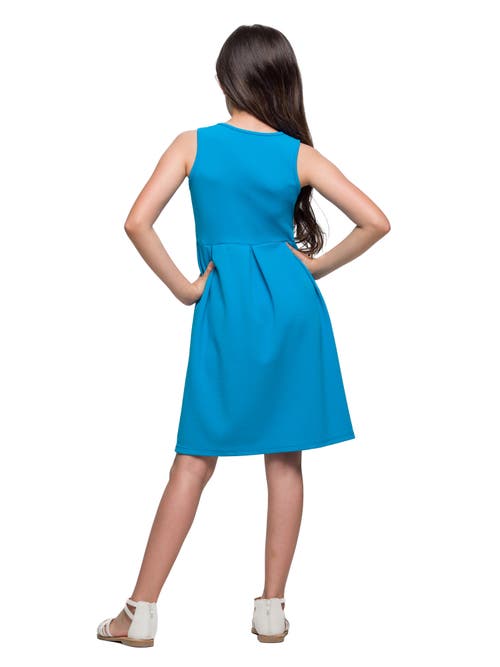 24sevenkid Sleeveless Pleated Party Dress In Blue