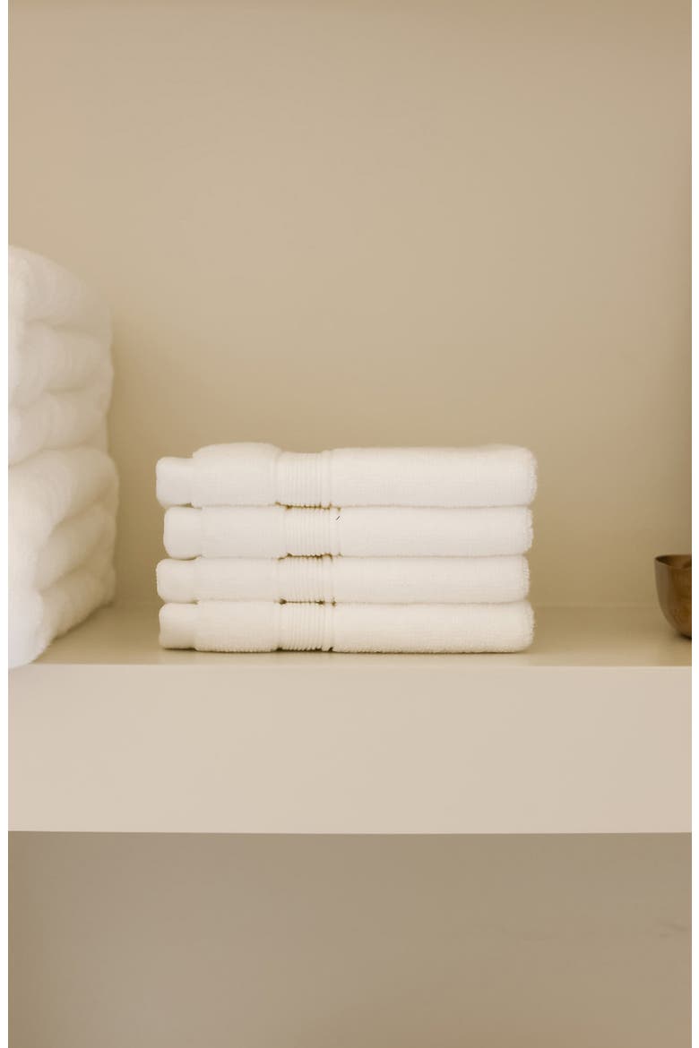 Luxe Set of 4 Washcloths, Alternate, color, WHITE