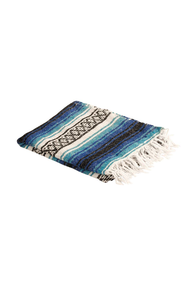 Mexican Yoga Blanket, Main, color, Blue
