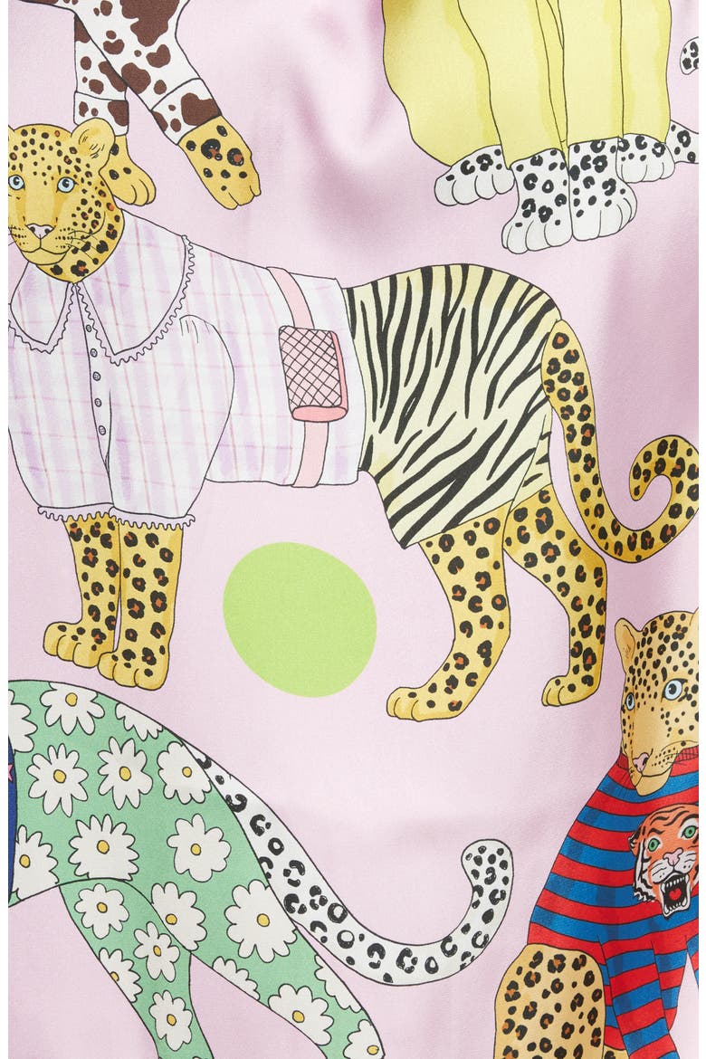 A Leopard Never Changes Its Spots Print Satin Robe, Alternate, color, PINK
