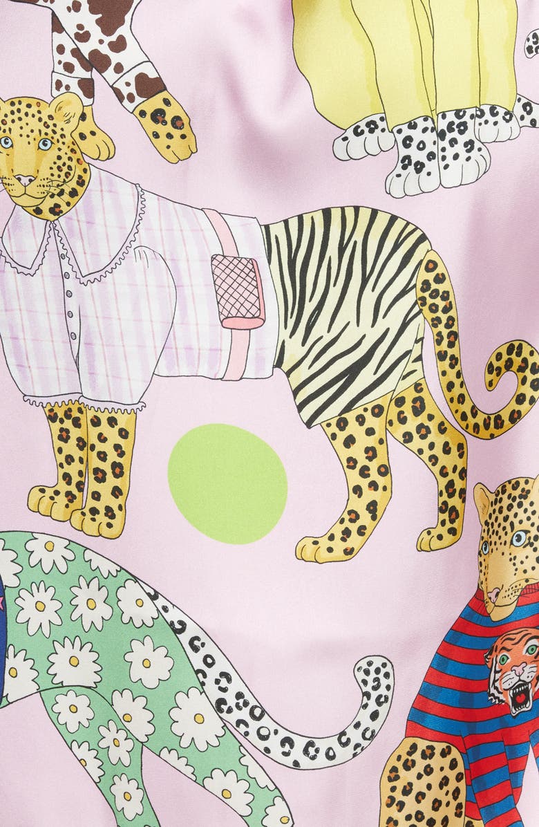 Karen Mabon A Leopard Never Changes Its Spots Print Satin Robe, Alternate, color, 