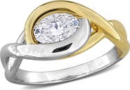 DELMAR Dew Lab-Grown Moissanite Solitaire Two-Tone Ring