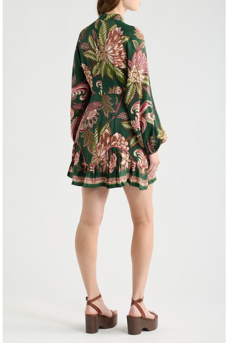 Arabesque Long Sleeve Floral Print Minidress, Alternate, color, ARABESQUE PARADISE F