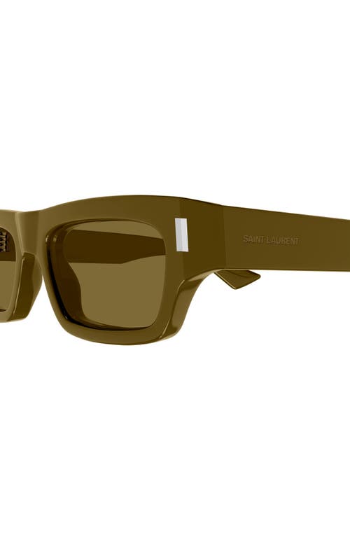 Saint Laurent 54mm Rectangular Sunglasses In Green