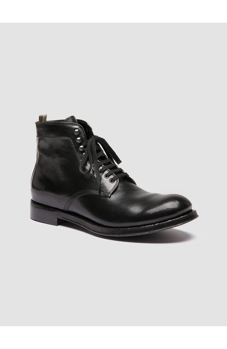 Officine Creative OC MARKETPLACE Admiral 004 Men's Black Leather Lace-Up Boot Handcrafted in Italy, Main, color, Black