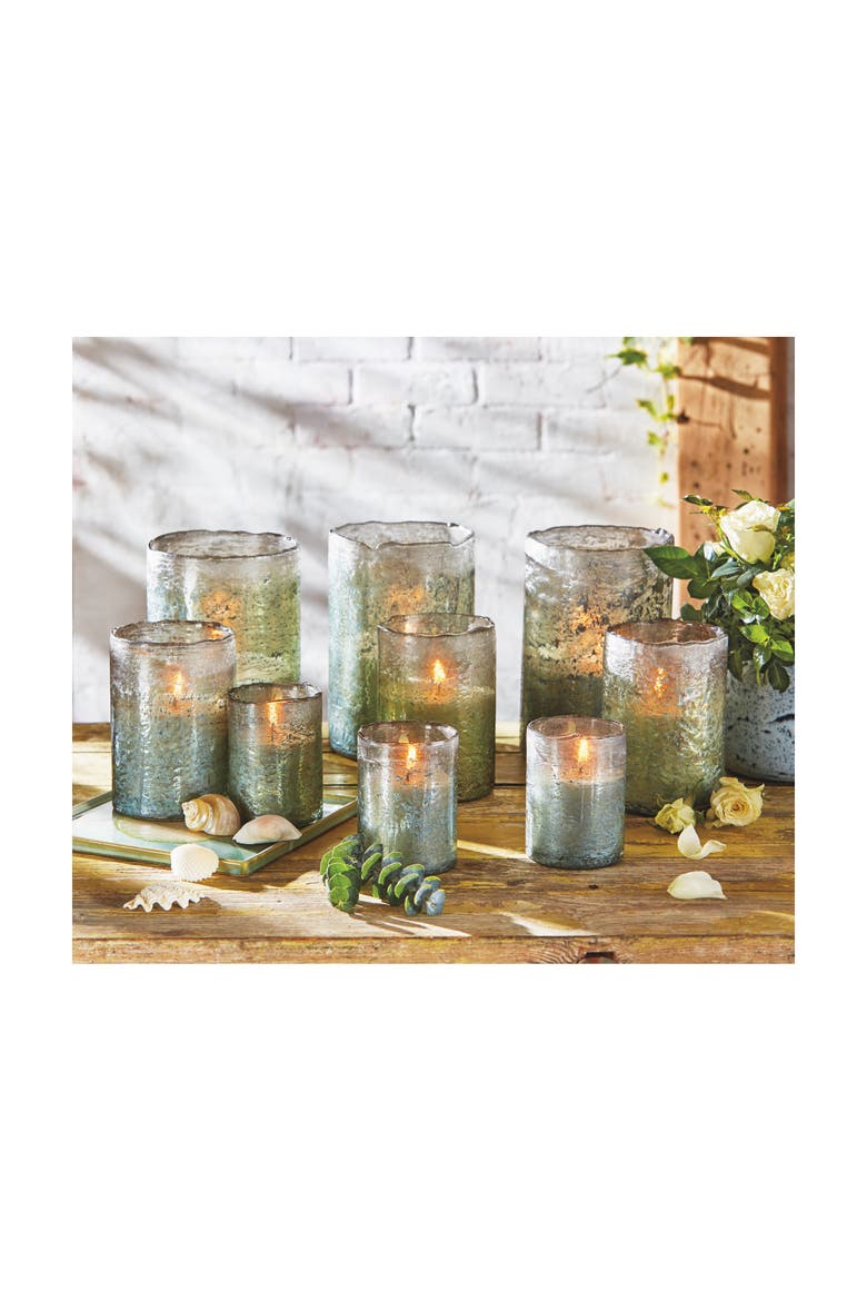 Medium Citronella Organic Ocean Scented Glass Candle, Alternate, color, Green