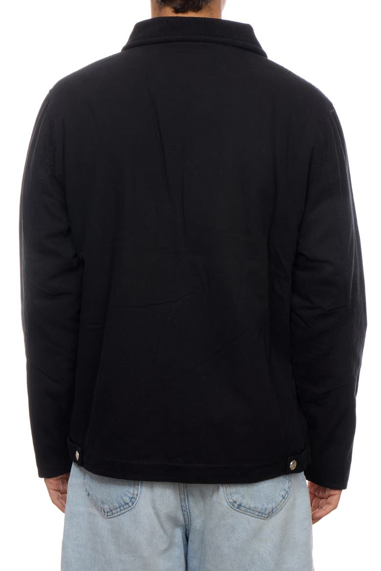 Corduroy Collar Cotton Twill Jacket, Alternate, color, BLACK