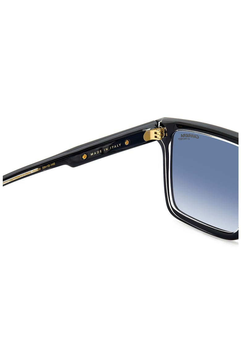 Victory 58mm Gradient Flat Top Sunglasses, Alternate, color, BLACK CRYSTAL/ BLUE SHADED