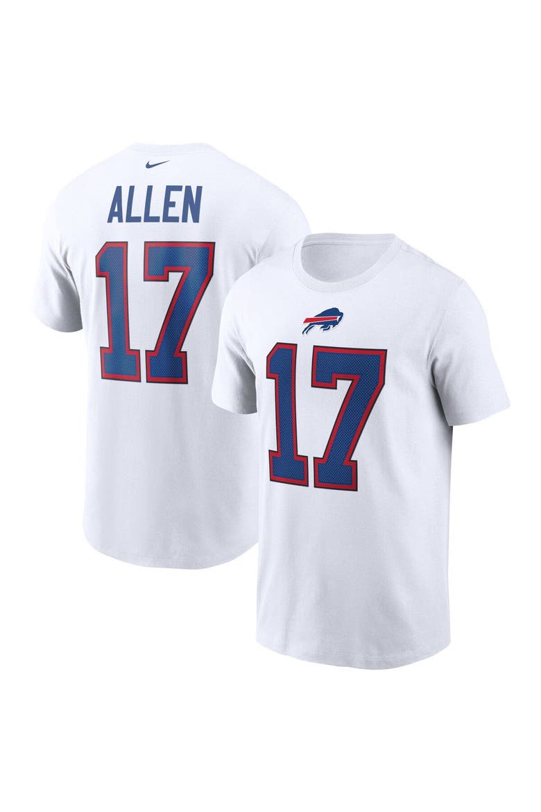 Men's Nike Josh Allen White Buffalo Bills Name & Number T-Shirt, Main, color, White
