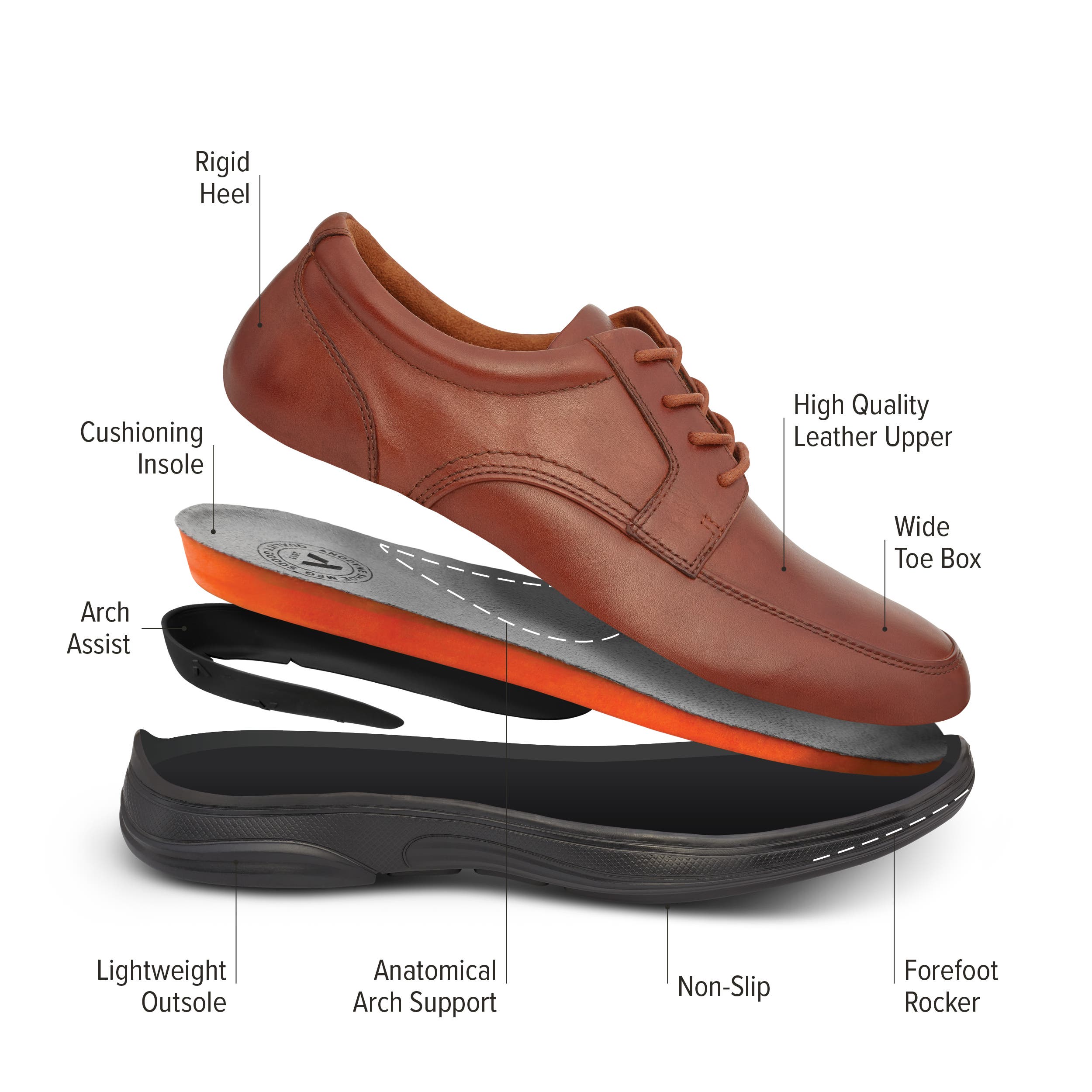 No. 12 Men's Casual Oxford, Alternate, color, Burnished Brown