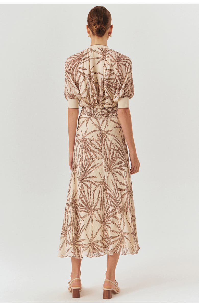 Exquise Drawstring Waist Midi Skirt, Alternate, color, Brown-Beige