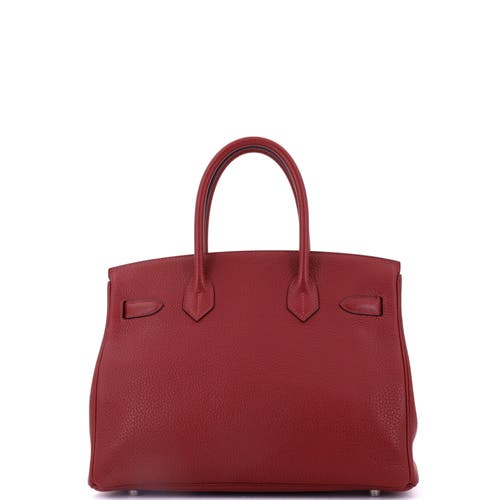 Pre-owned Hermes Hermes Birkin Handbag Red Togo With Palladium Hardware 30 In Burgundy