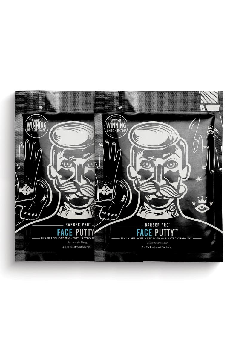 Barber Pro Face Putty Black Peel-Off Mask Duo, Main, color, 