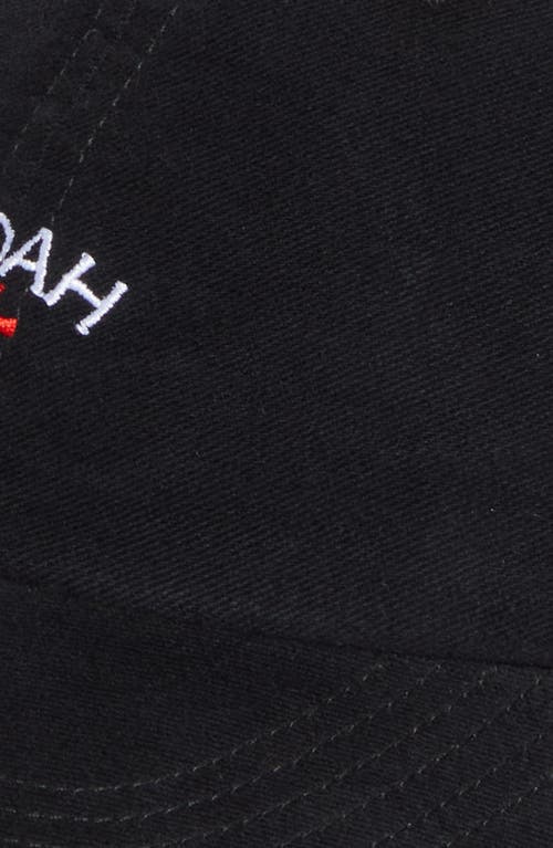 Noah Logo Embroidered Cotton Moleskin 6-panel Adjustable Baseball Cap In Black