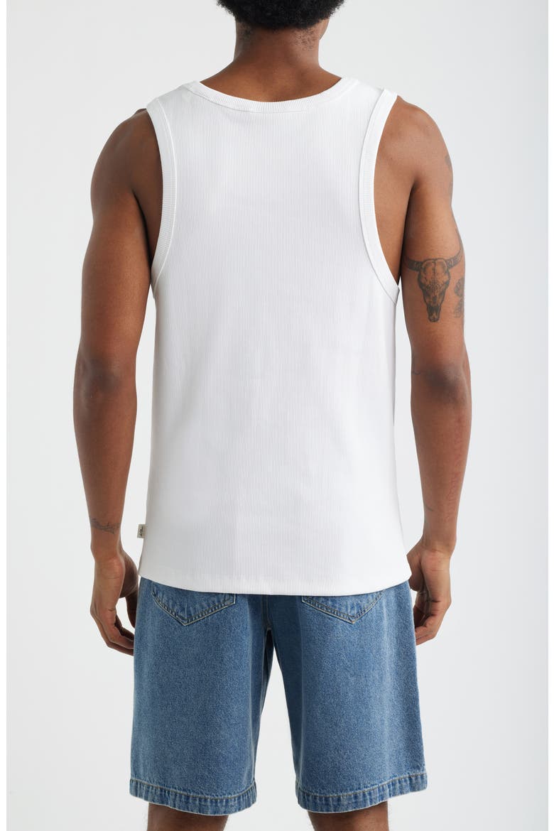 Arthur Logo Embroidered Rib Tank, Alternate, color, WHITE