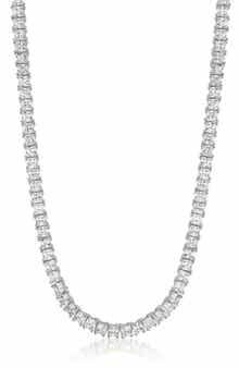 Square Cubic Zirconia Tennis Necklace