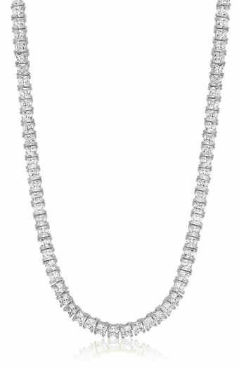 Square Cubic Zirconia Tennis Necklace