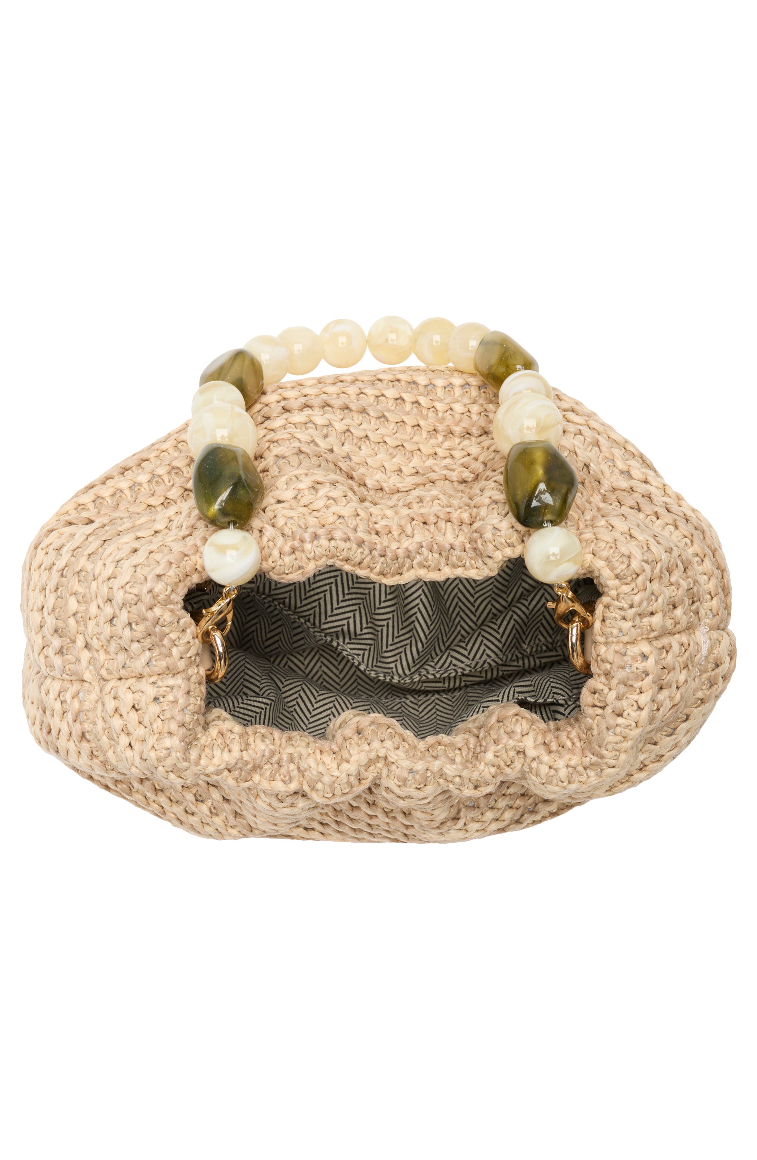 URBAN EXPRESSIONS HANDBAGS Beaded Handle Straw Crossbody Bag, Alternate, color, Natural