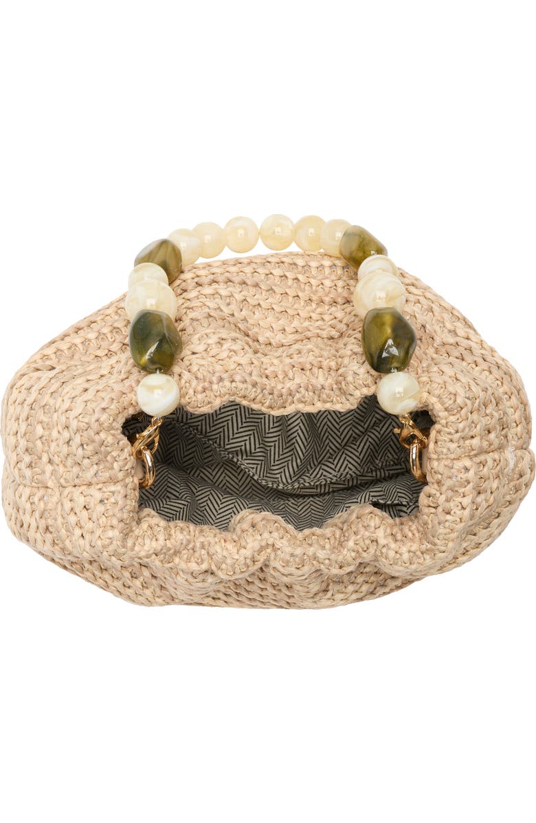 URBAN EXPRESSIONS HANDBAGS Beaded Handle Straw Crossbody Bag, Alternate, color, Natural