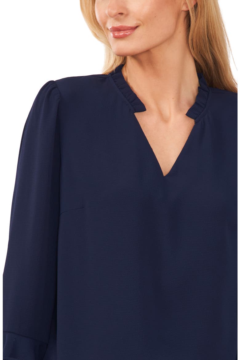 Ruffle Cuff Crepe Top, Alternate, color, CLASSIC NAVY