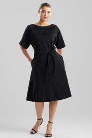 N Natori Solid Lightweight Woven Boatneck Dress with Embellishment