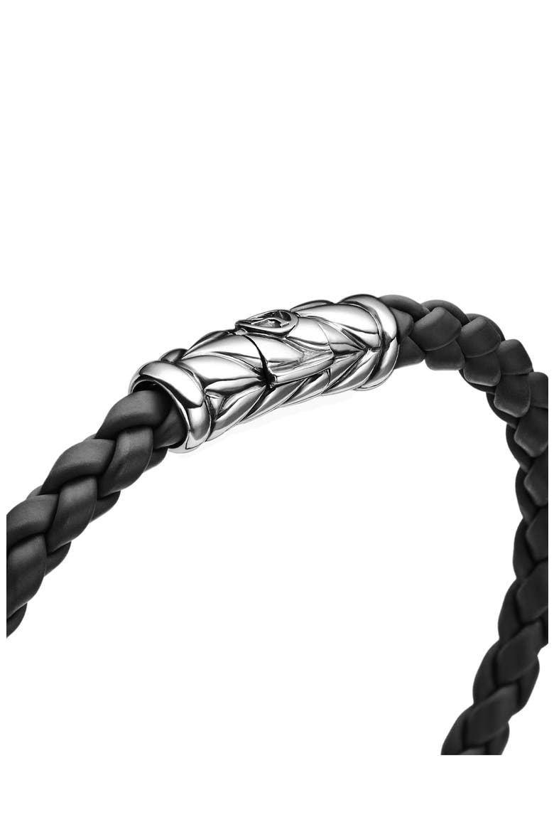 Chevron Braided Rubber Bracelet, Alternate, color, BLACK