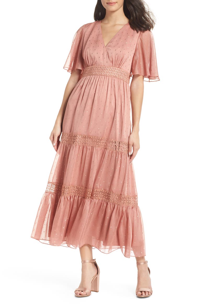 Georgie Tiered Maxi Dress, Main, color, BLUSH