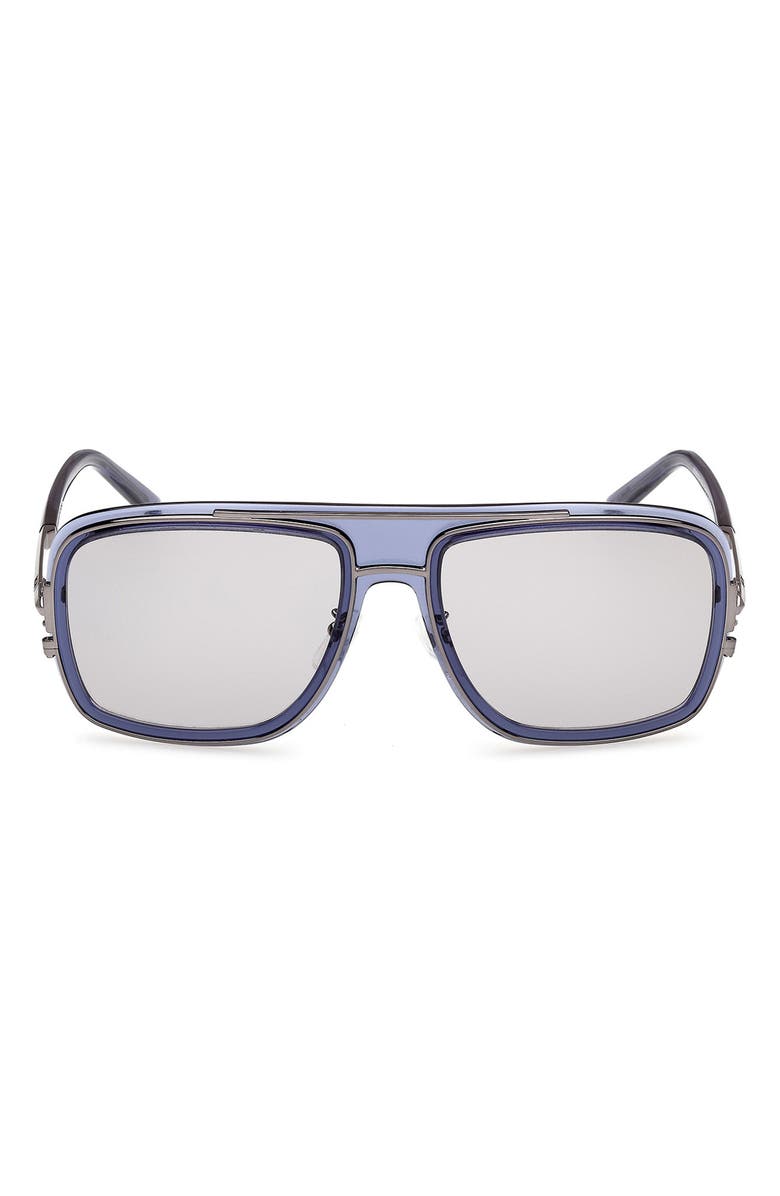 MCM 57mm Navigator Sunglasses, Main, color, Shiny Blue / Smoke