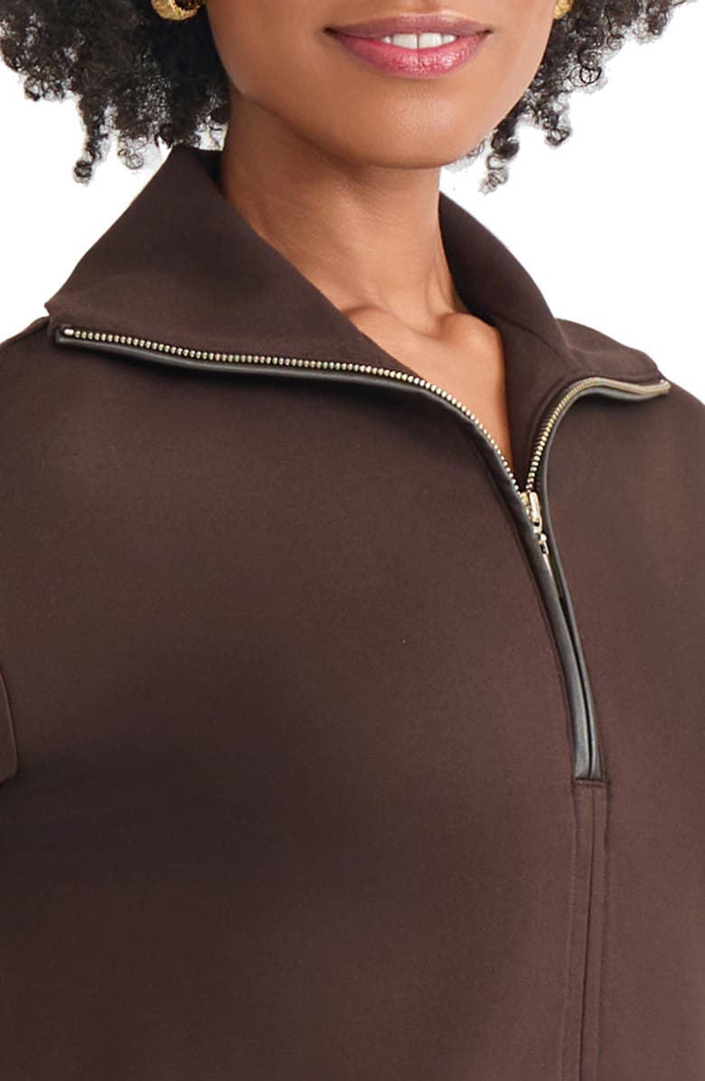 Jones New York Quarter Zip Pullover, Alternate, color, Coffee Bean