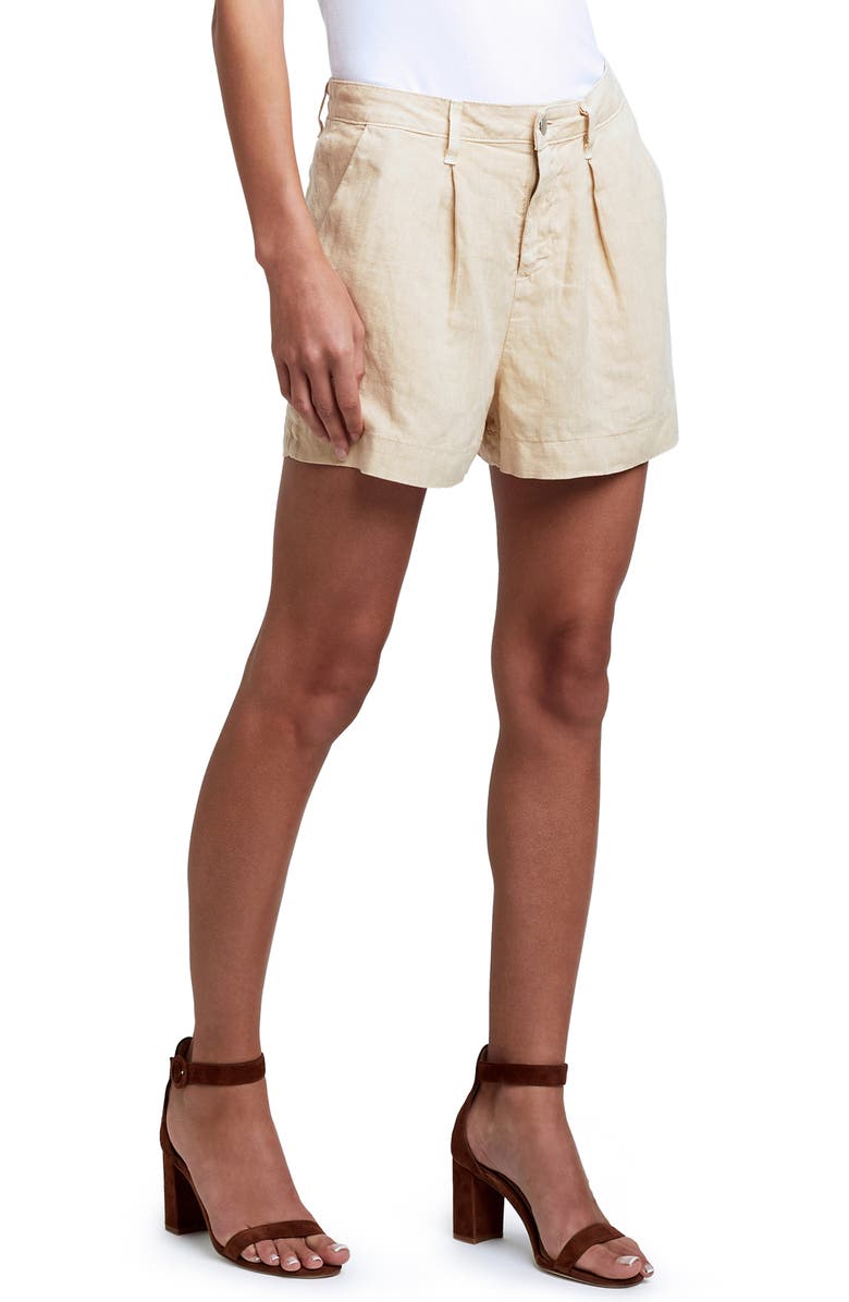 L'AGENCE Zahari Linen Shorts, Alternate, color,
