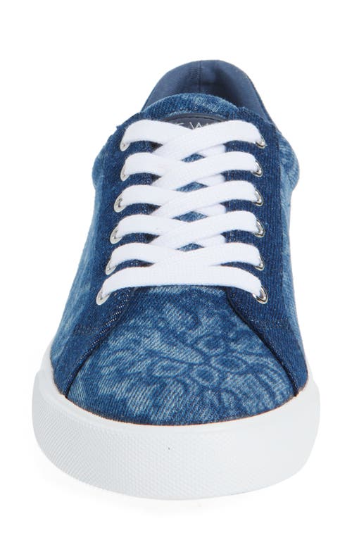 Nine West Layna Snakeskin Embossed Sneaker In Blue