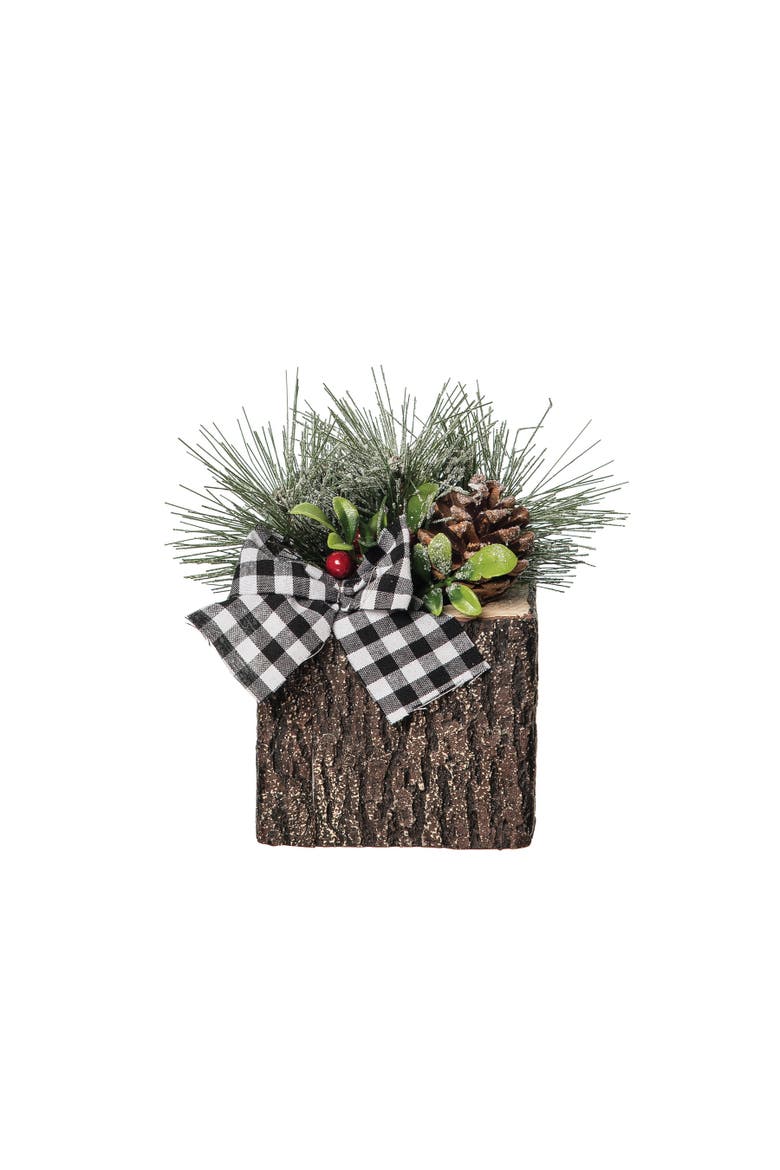 4" x 4" Wood With Berry Centerpiece, Main, color, Brown
