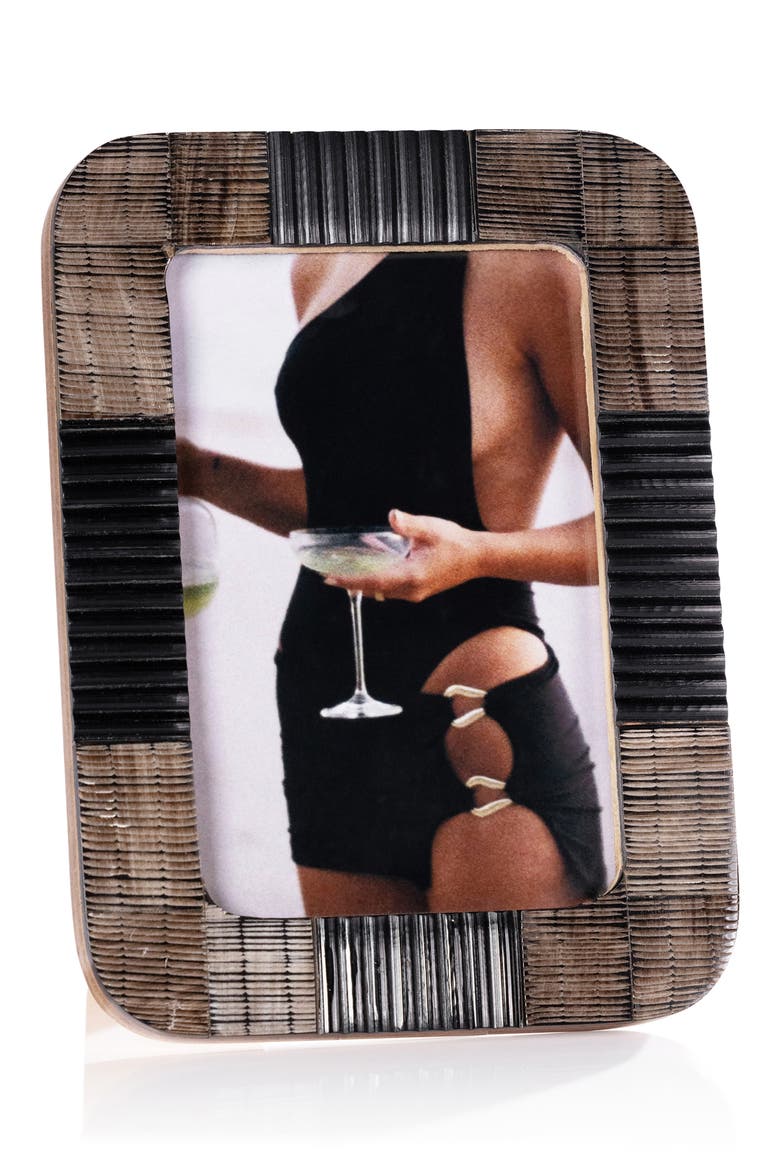 Majorca Chiseled 5.5" x 7.5" Photo Frame, Main, color, LIGHT BROWN/ BLACK