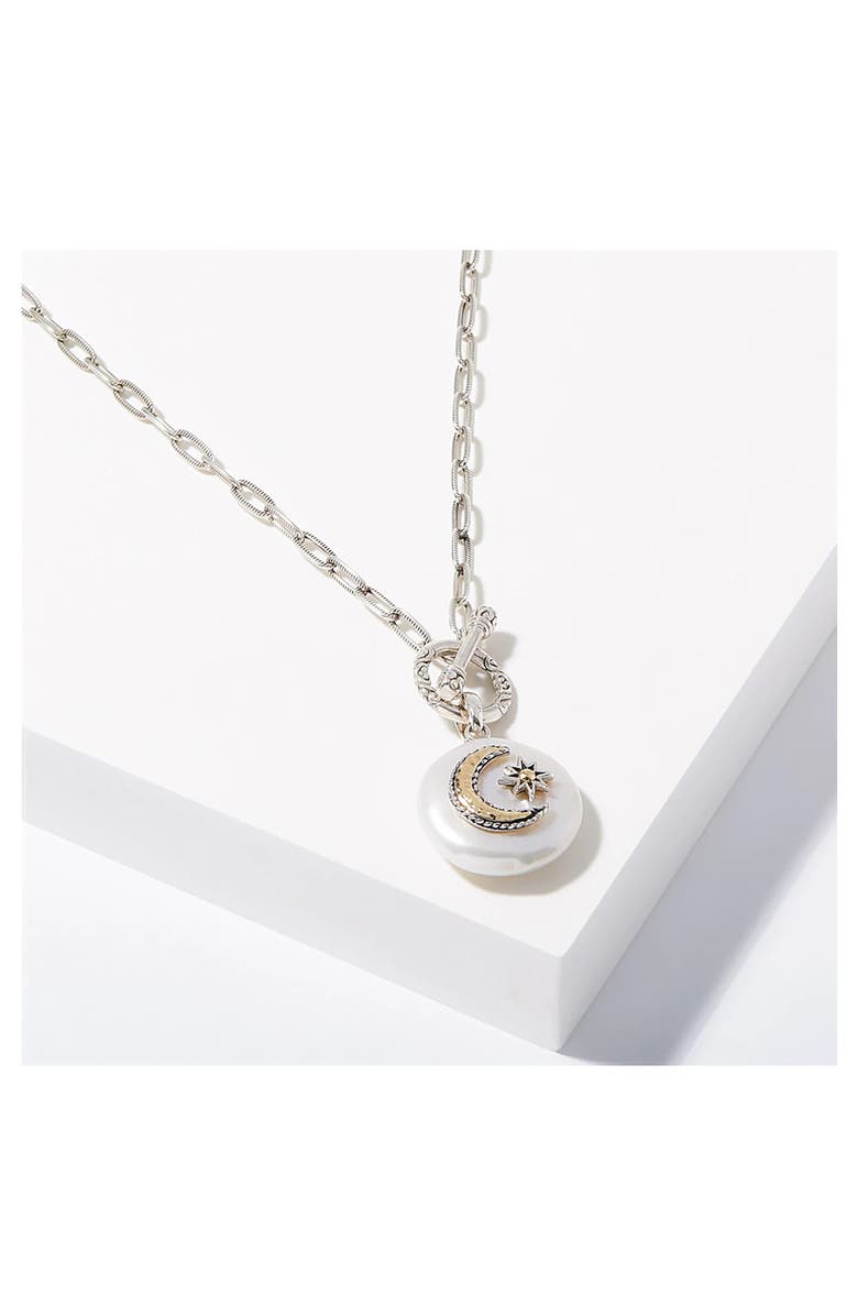 SAMUEL B. Two-Tone Sun & Moon Mother-of-Pearl Pendant Necklace, Alternate, color, White