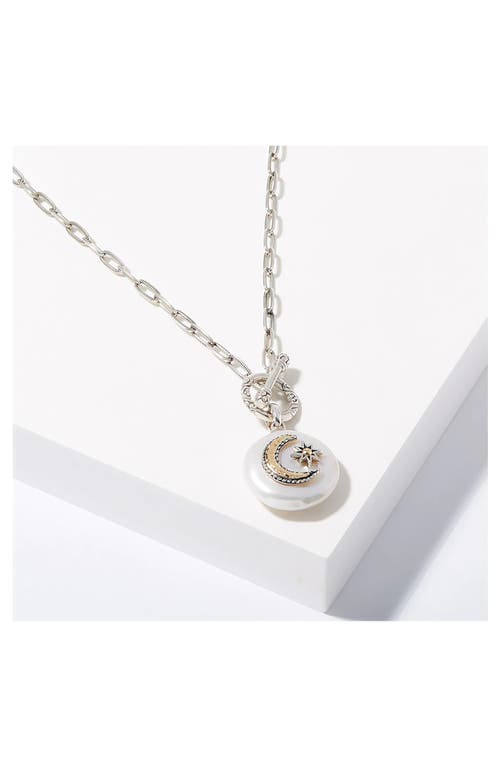 Samuel B. Two-tone Sun & Moon Mother-of-pearl Pendant Necklace In White