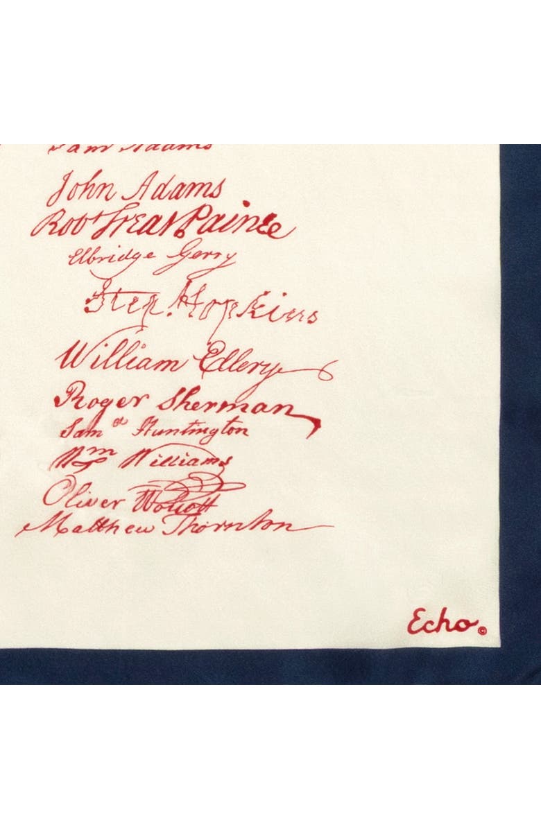 Echo Declaration Of Independence Silk Square, Alternate, color, Cream