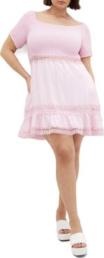 City Chic Aura Off the Shoulder Fit & Flare Dress