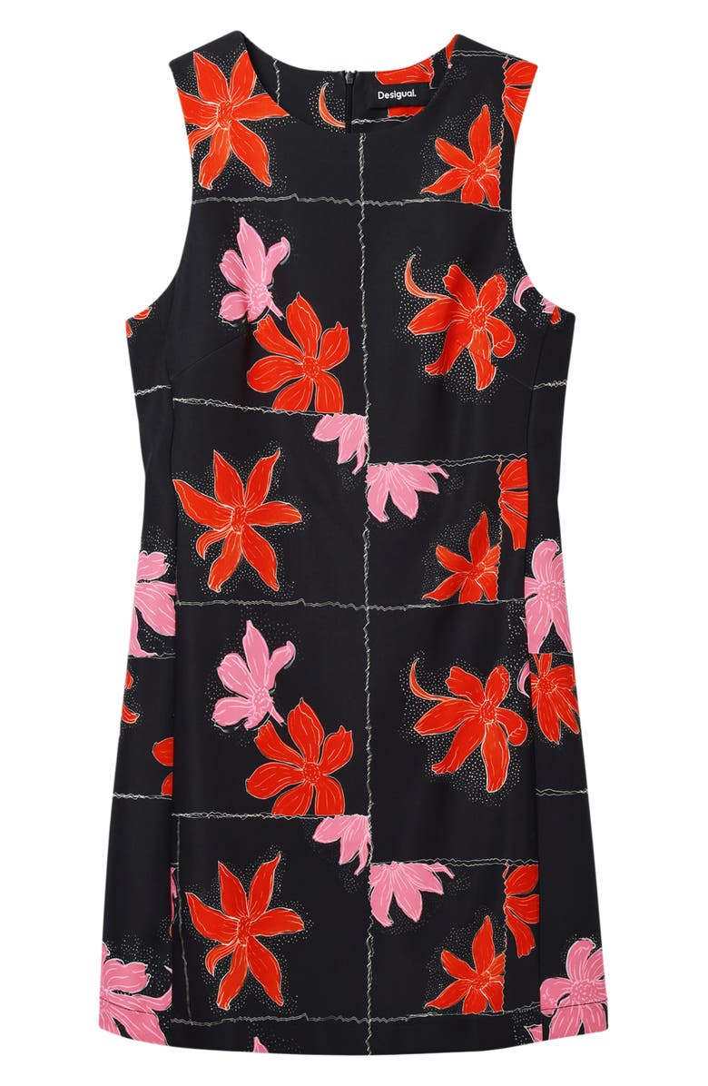 Desigual Floral Mini Pinafore Dress, Alternate, color,