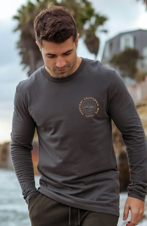 Everyday California Ponto Long Sleeve Tee In Dark Grey