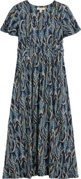 Seasalt Cornwall Chateaux Floral Organic Cotton Midi Dress
