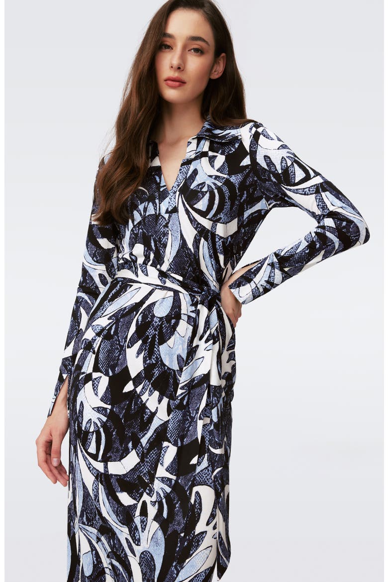 Caprera Long Sleeve Maxi Shirtdress, Alternate, color, SERPANT DANCE