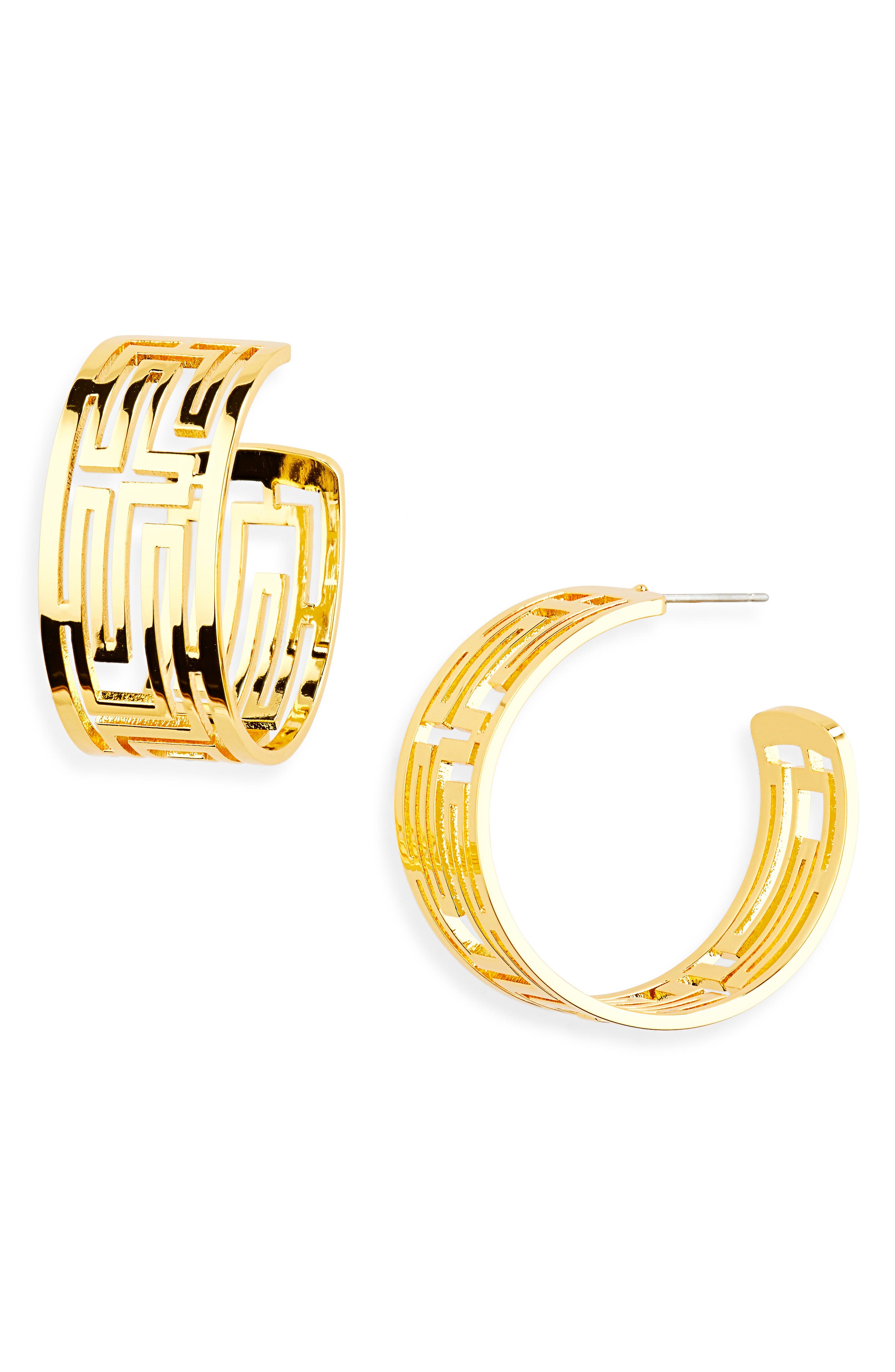 Orecchini Cerchio Greca In Acciaio 4mm &ndash; TTstyle &ndash; Paio Nuovo