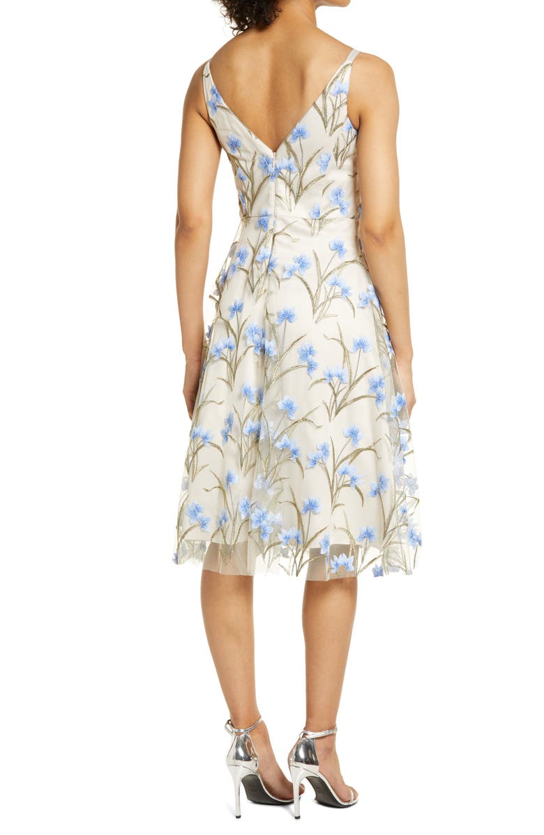 Eliza J Floral Embroidered Fit & Flare Dress, Alternate, color,
