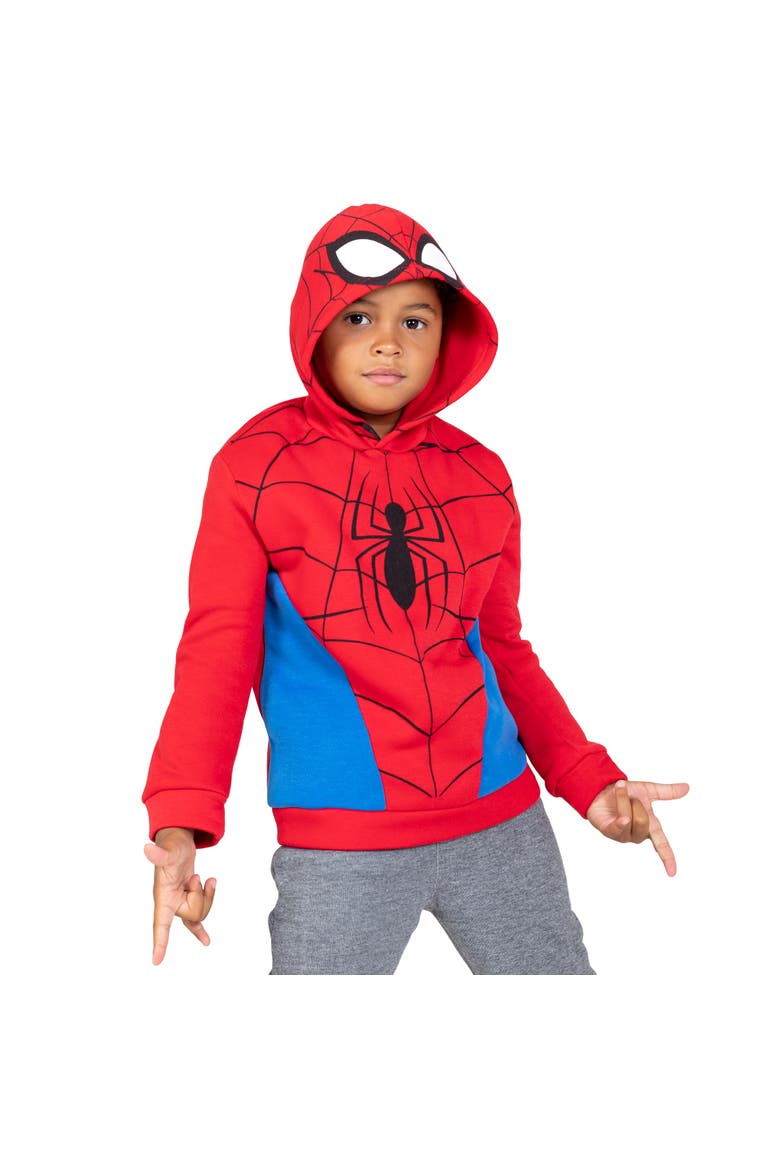 Spider-Man Cosplay Fleece Pullover Hoodie, Alternate, color, Spider Man Red Blue