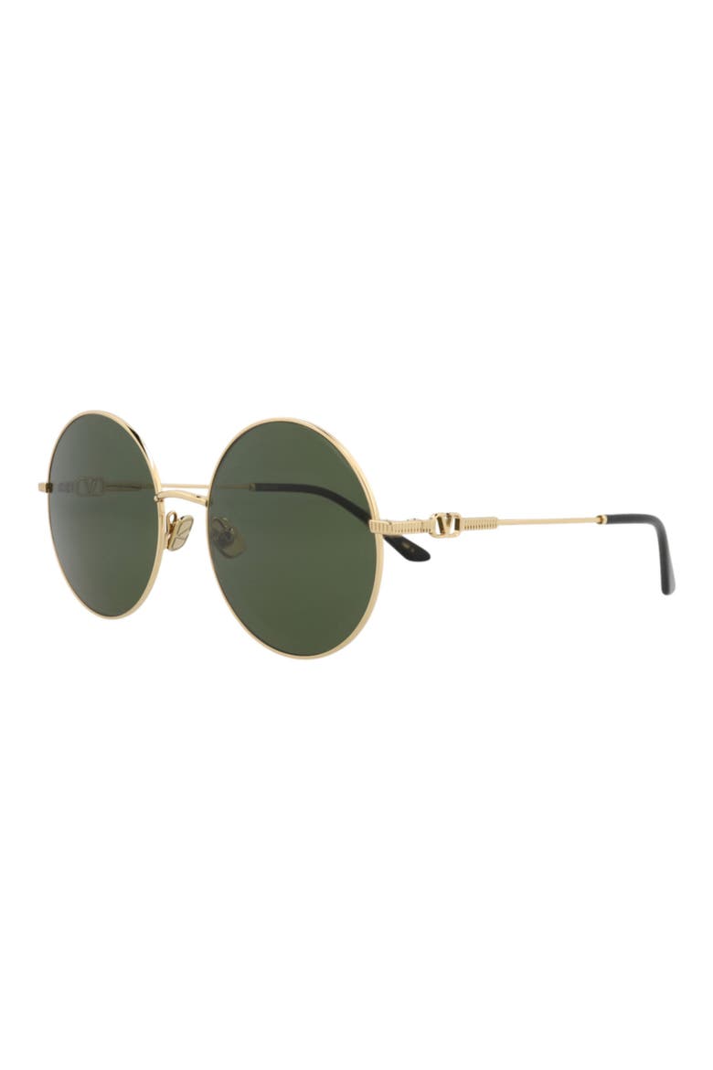 57mm Round Sunglasses, Alternate, color, GOLD GOLD GREEN