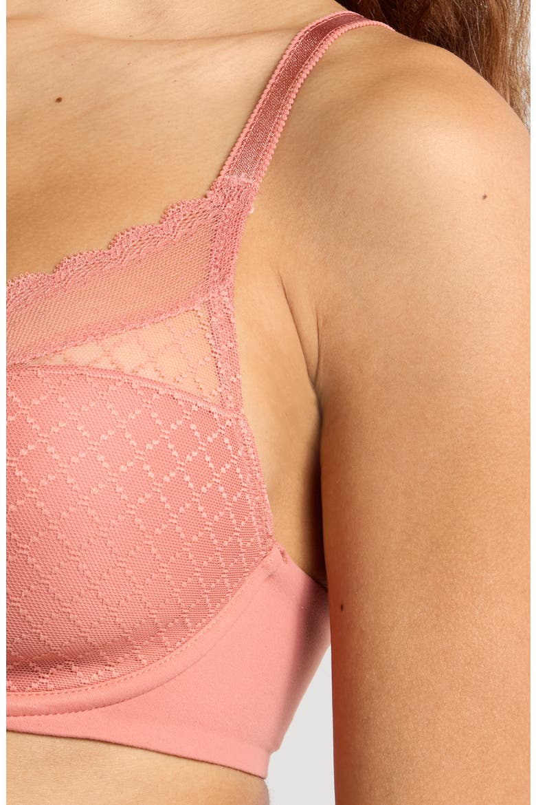 Norah Chic Underwire Plunge Bra, Alternate, color, ROSE CANYON