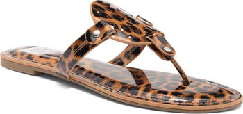 Gotie Laser Cut Studded Thong Sandal